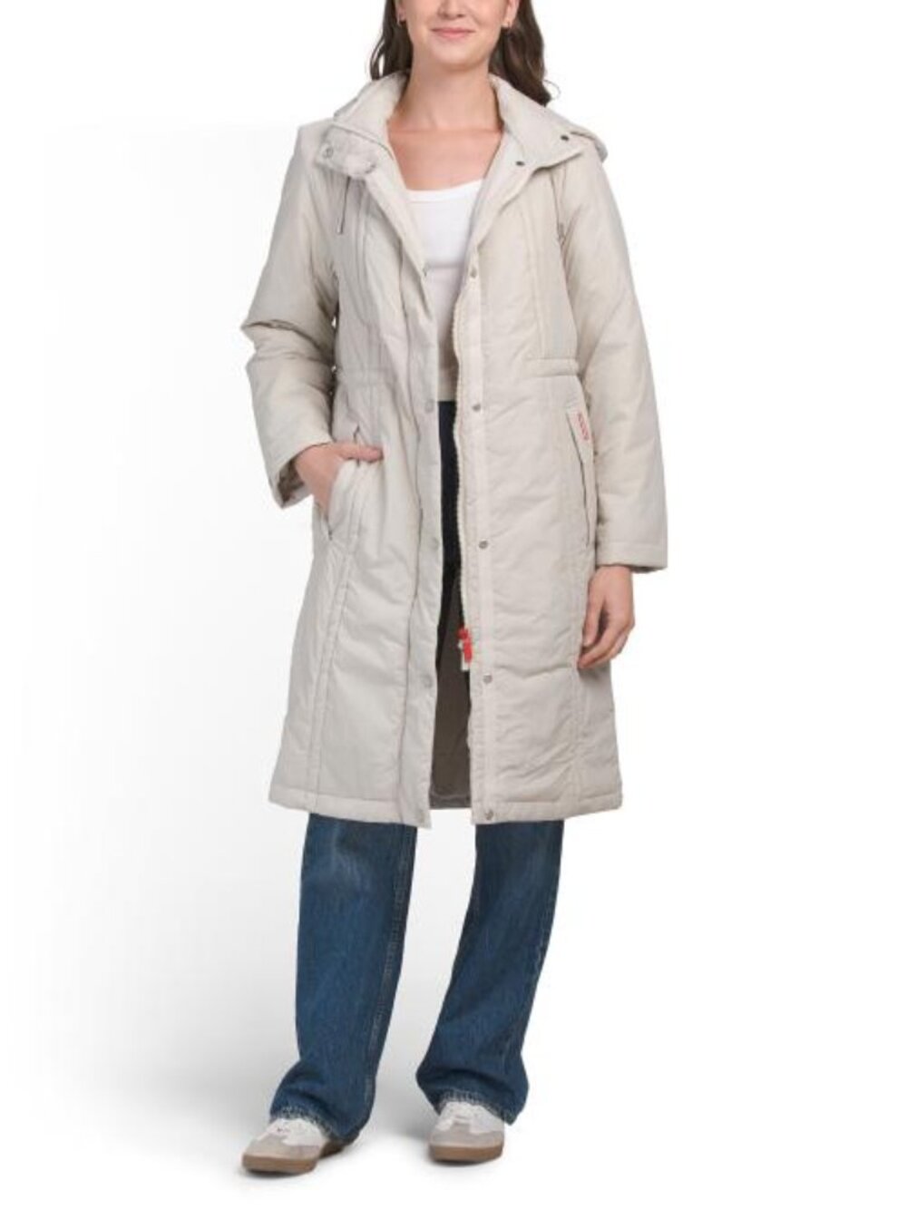 HUNTER Isabelle Sheer Crinkle Longline Padded Coat